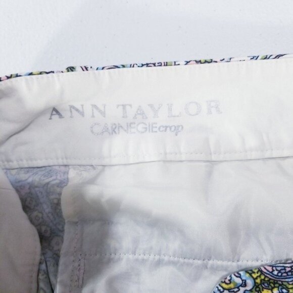 Ann Taylor Carnegie Crop Pants Women Size 8 Paisley Floral - Picture 2 of 14